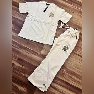 AMIRI T-shirt and sweatpants cream Set